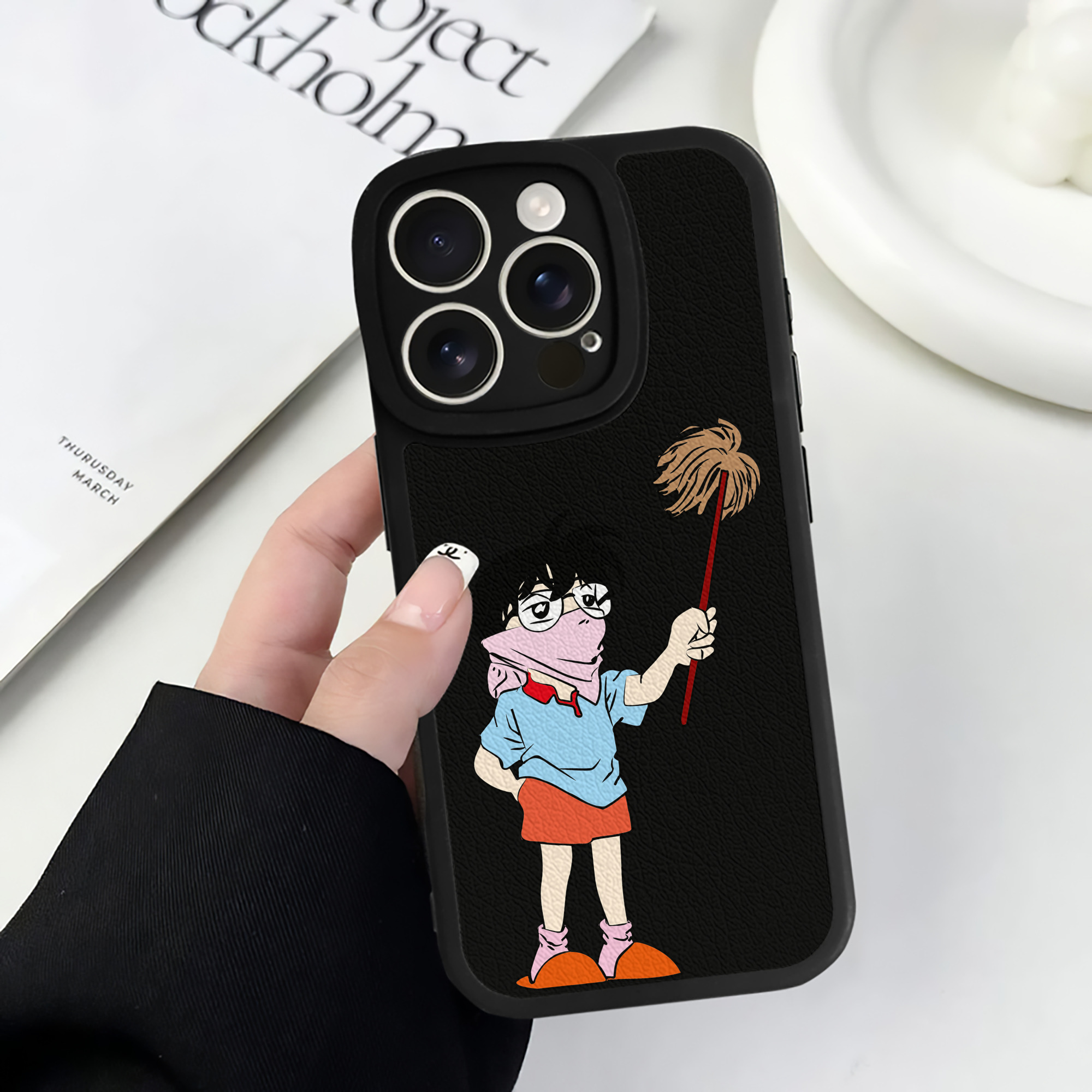 （画像用） 名探偵コナン 江戸川 コナン Detective Conan Conan Edogawa 【iPhone 16シリーズ対応】シリコンスマホケース（レザー調） 材質：シリコン